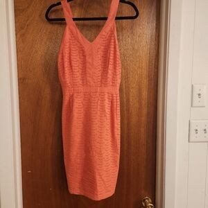 Old Navy Sheath Dress Women's Sz 6 ~ Coral Eyelet V-neck Sleeveless